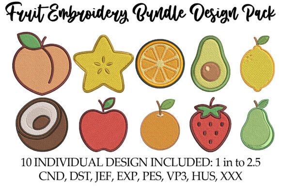 Download Fruit Embroidery Bundle Design Pack - Design pack Collection