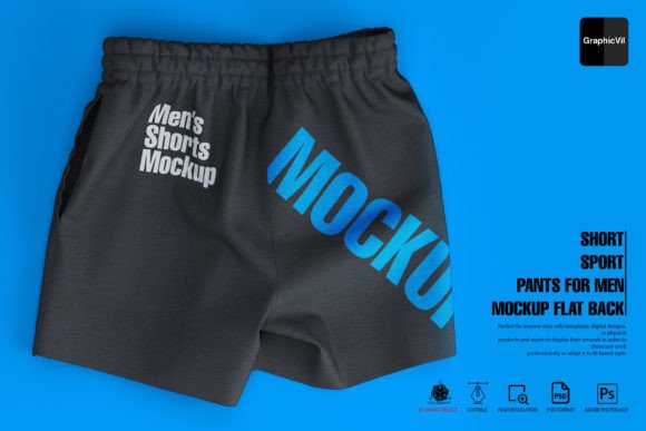 Download Short Sport Pants for Men Mockup Flat - Premium Resources