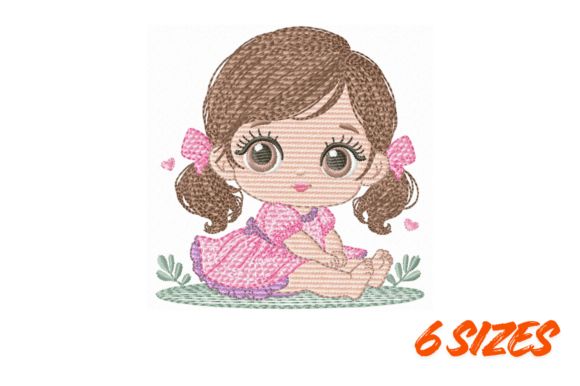 Download Cute Girl Embroidery Design Pack - Design pack Collection
