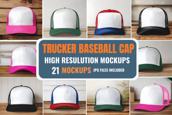 Download Trucker Baseball Cap Mockup Bundle - Premium Resources