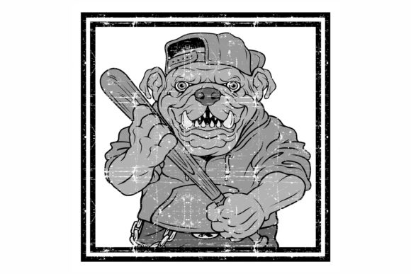 Download Illustration Ferocious Bulldog Baseball - Premium Bundle